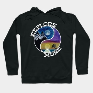 Explore More white yin yang - love for moons mountains oceans and sunshine Hoodie